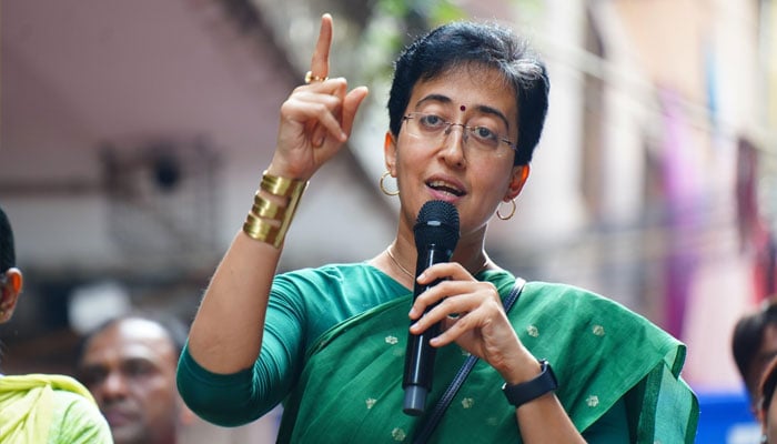 AAP leader and Delhis CM-nominee Atishi Marlena Singh speaks during a public rally. — X/@OfficeOfAtishi/File