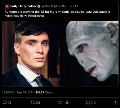 Fans see Cillian Murphy in Harry Potter series as game changer