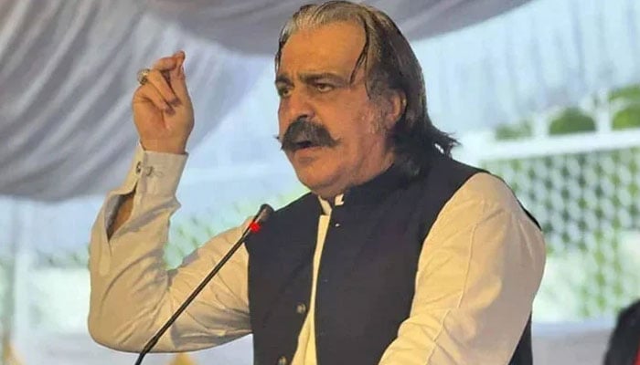 Khyber Pakhtunkhwa Chief Minister Ali Amin Gandapur addresses an event in an undated picture. — Facebook/Ali Amin Khan Gandapur/File