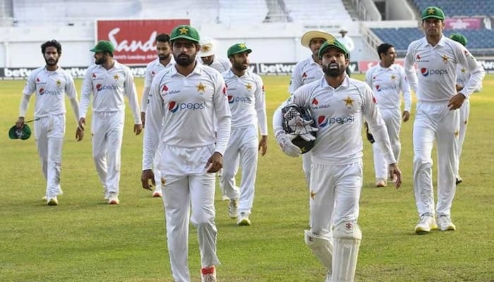 Pakistan cricket team in during a Test match. — AFP/File