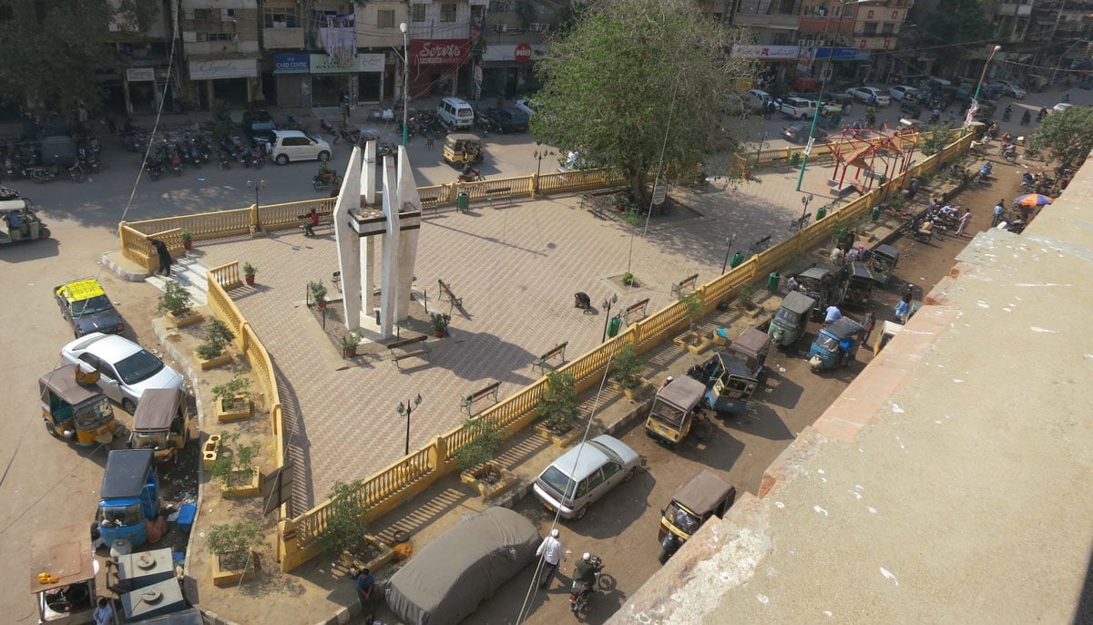 A birds eye view of the previously renovated Pakistan Chowk square in Karachi. — PCCC/Website