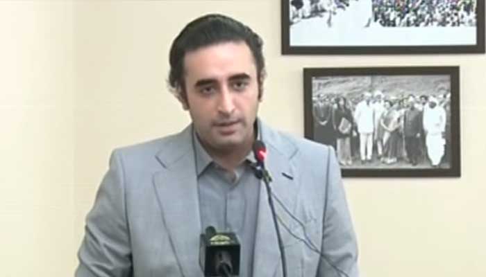 PPP Chairman Bilawal Bhutto addresses lawyers in Islamabad, September 19, 2024. — Screengrab/Geo News