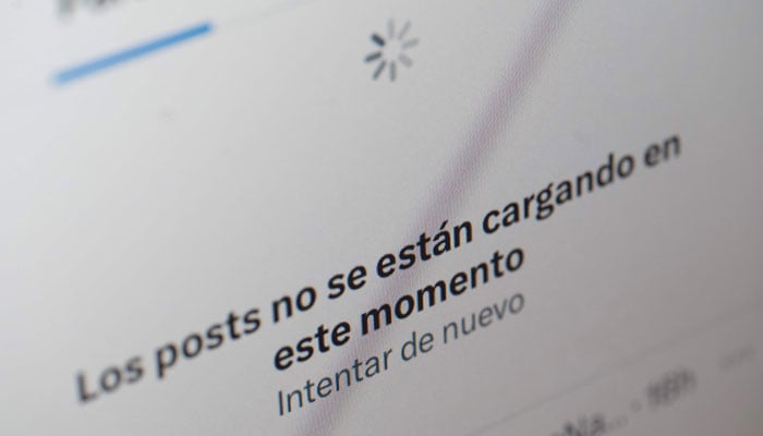 This image shows a screen with a message from X that says, Posts are not loading at the moment. Try again in Rio de Janeiro, Brazil, on September 2, 2024. — AFP