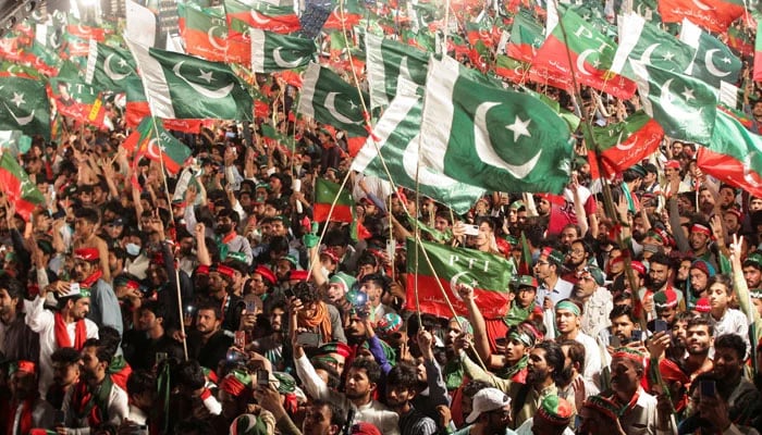 This undated photo shows PTI supporters during a rally in Lahore. — Reuters/File