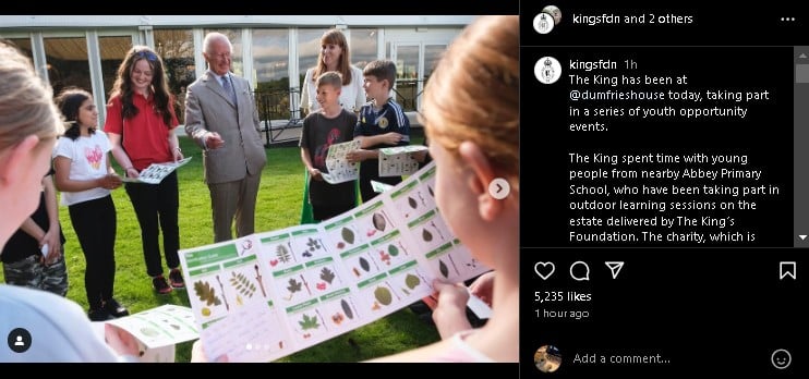 King Charles spends time with kids at Dumfries House amid cancer battle