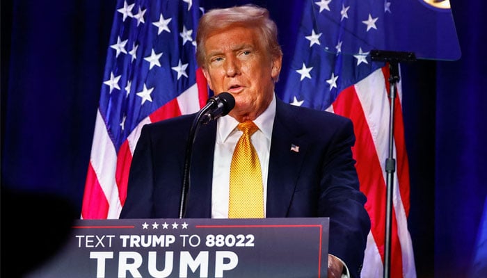 Republican presidential nominee and former US president Donald Trump speaks during an event in Washington, US, on September 19, 2024. — Reuters