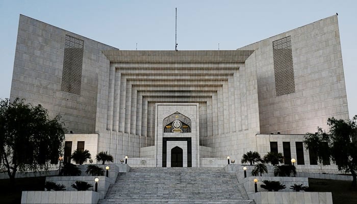 A general view of the Supreme Court building in the evening hours, in Islamabad on April 7, 2022. — Reuters