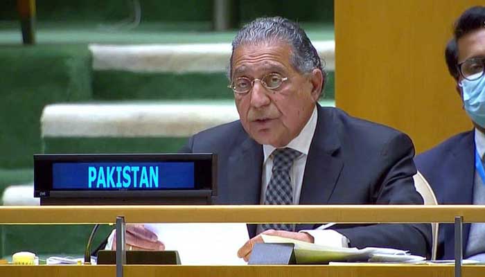 Permanent representative of Pakistan to the UN Ambassador Akram. — APP/File