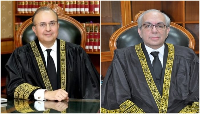 Justice Mansoor Ali Shah (Left) and Justice Munib Akhtar. — Supreme Court of Pakistan