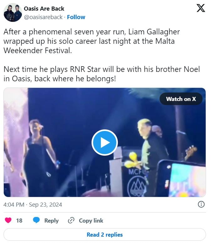 Liam Gallagher bids farewell to solo endeavor amid Oasis reunion plans