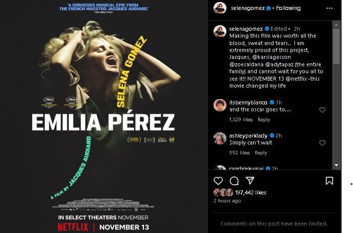 Emilia Perez is set to premiere on November 13