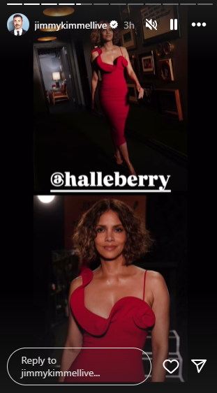 Halle Berry turns heads with her red look ahead of Jimmy Kimmel Live! show