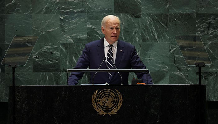 US President Joe Biden addresses the 79th United Nations General Assembly at UN headquarters in New York, US, September 24, 2024. — Reuters