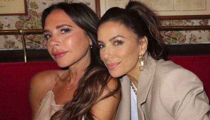 Victoria Beckham welcomes Eva Longoria for Paris Fashion show fittings