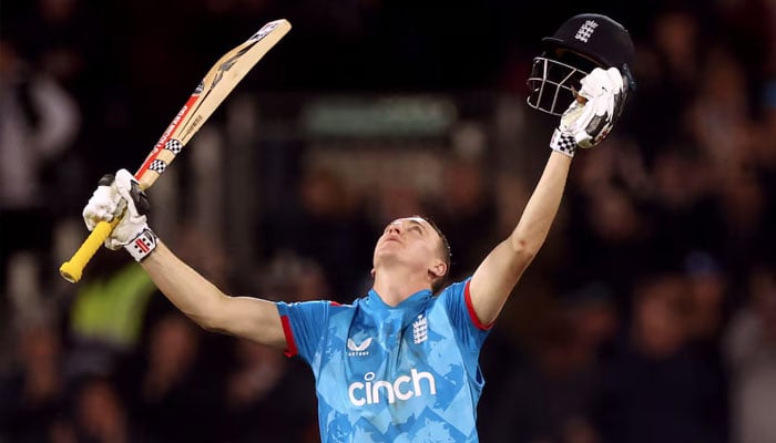 Englands Harry Brook celebrates after reaching his century. — Reuters/file