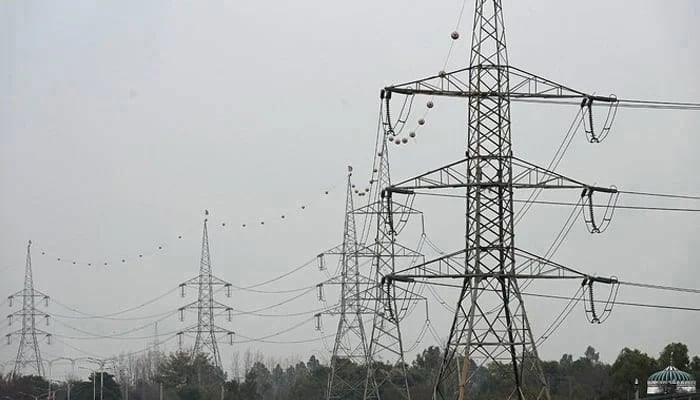 A general view of the high voltage lines during in Rawalpindi on January 23, 2023. — AFP