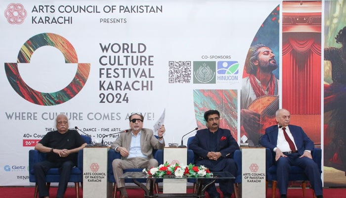 An image from the press conference held at the Arts Council of Pakistan, Karachi. — Supplied