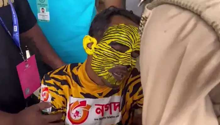 Bangladesh cricket team’s super fan Tiger Roby after being injured during India vs Bangladesh test match in Kanpur, India. — X/@PTI-News