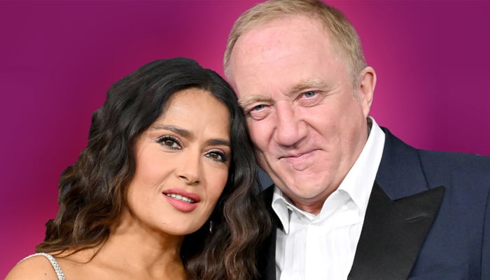 Salma Hayek, François-Henri Pinault share lively moments at Paris football game