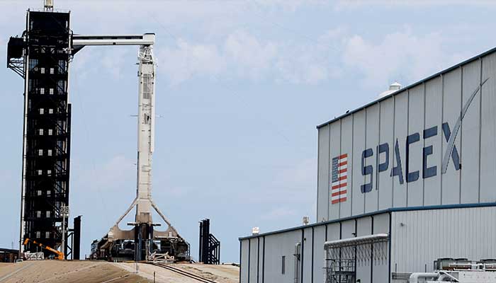 A SpaceX Falcon 9 rocket is shown as it is prepared for another launch attempt for Polaris Dawn, a private human spaceflight mission, at the Kennedy Space Centre in Cape Canaveral, Florida, US September 9, 2024. — Reuters