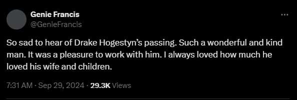 Days of Our Lives star, Drake Hogestyn, departs this life at the age of 70