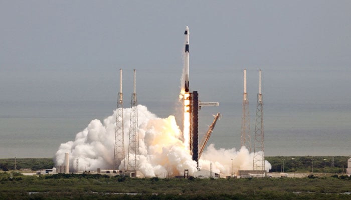 A SpaceX Falcon 9 rocket with Expedition 72 astronauts lifts off from launch complex 40 at Cape Canaveral Space Force Station in Florida on September 28, 2024. — AFP