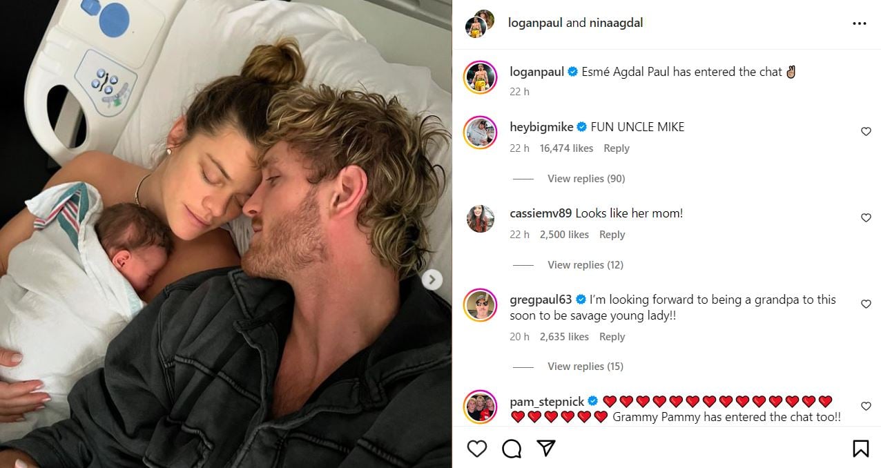 Logan Paul welcomes another Paul into his family