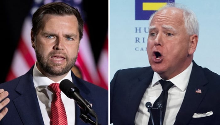 Republican vice presidential candidate and Donald Trumps running mate, JD Vance (L) and Democratic vice presidential candidate and Kamala Harris running mate Tim Walz. — Reuters/File