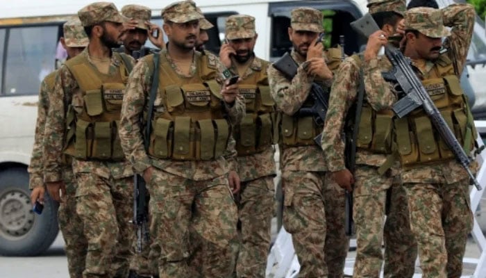 Pakistan Army soldiers in Rawalpindi on July 24, 2018. —Reuters