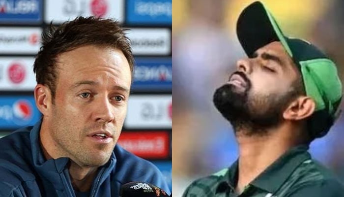 Former South Africa captain AB de Villiers (left) and Pakistan’s Babar Azam. — AFP/File