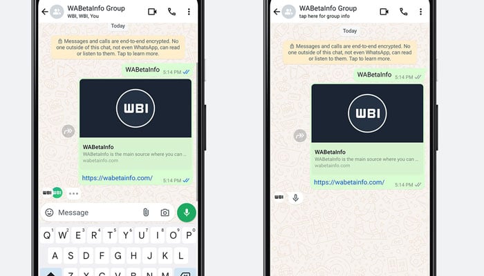 A screenshot showing the new chat typing indicator feature on WhatsApp. — WABetaInfo