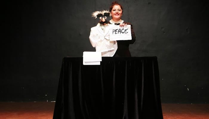 Solo puppeteer Nina delivering performance at Arts Council Pakistan in Karachi on October 3, 2024. — Supplied