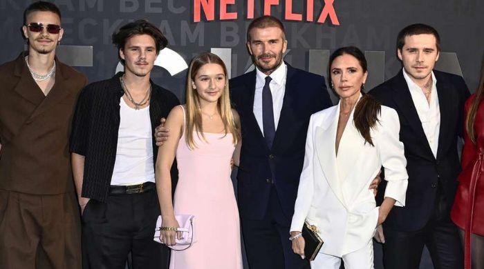 Romeo, Harper Beckham channel their iconic parents during stylish family dinner