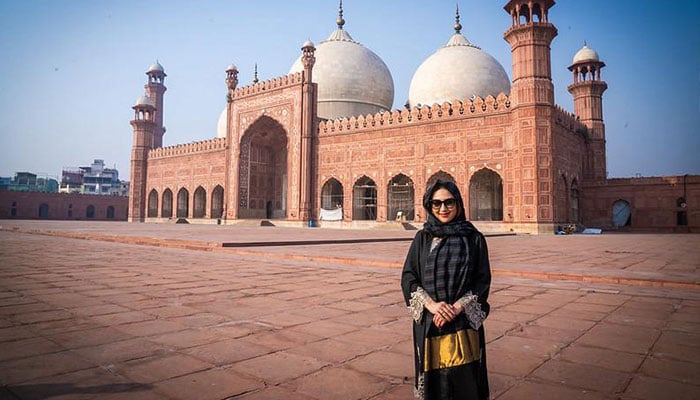 US Deputy Chief of Mission (DCM) Natalie Baker visits famous Badshahi Mosque in Lahore on October 4, 2024. — Supplied