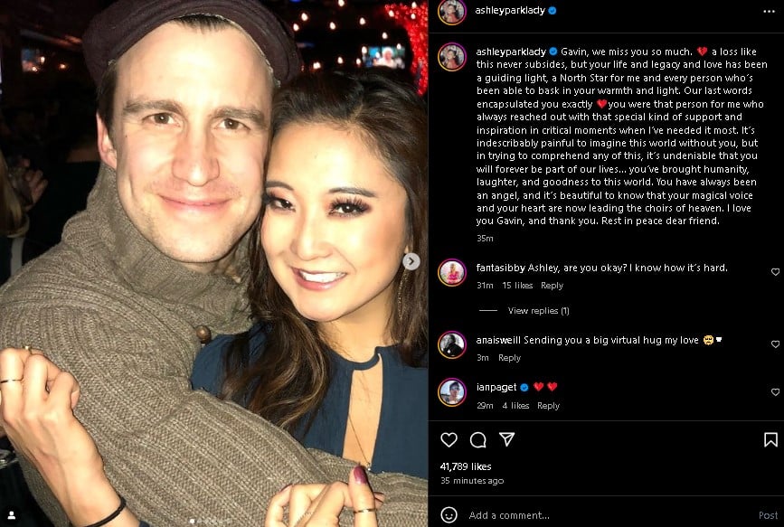 Ashley Park and the late actor, Gavin Creel starred together in the Broadway musical Mamma Mia!