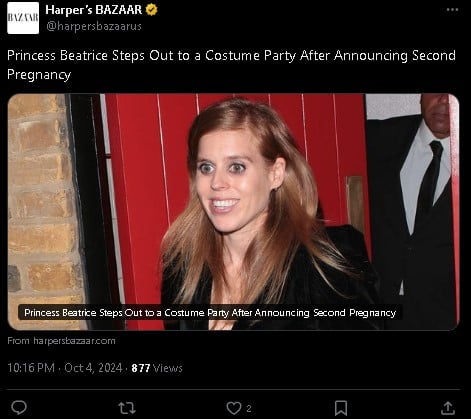 Pregnant Princess Beatrice makes first appearance since big news