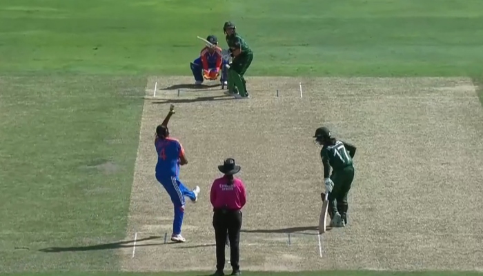 Screengrab of Pakistan-India match at ICC Womens T20 World Cup, currently underway at Dubai International Stadium. — ICC