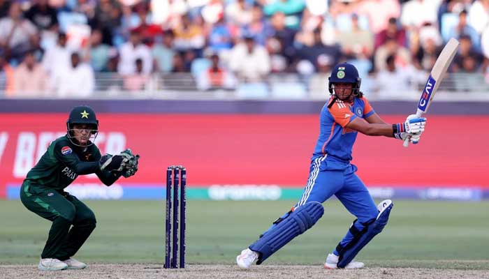 Captain Harmanpreet Kaur bats during India vs Pakistan match at Women’s T20 World Cup 2024, Dubai, October 6, 2024. — ICC