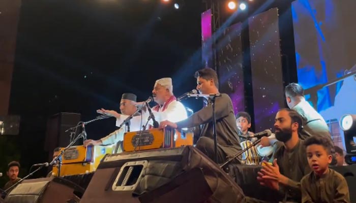 Qawwali artists perform at the Arts Council of Pakistan in Karachi on October 6, 2024. — Instagram/@acpkhiofficial