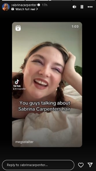 Sabrina Carpenter responds to wig rumors during Short n Sweet tour