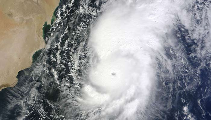 A representational image showing development of a storm along the coastline meeting Arabian Sea. — AFP/File