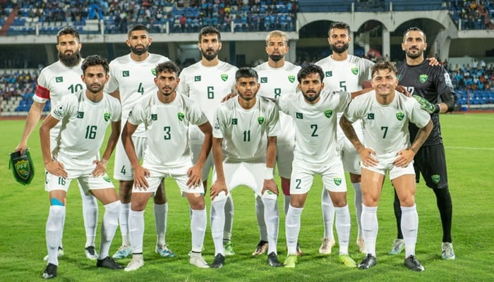 This file photo shows Pakistan football team before a match. — Facebook/Pakistan Football Federation