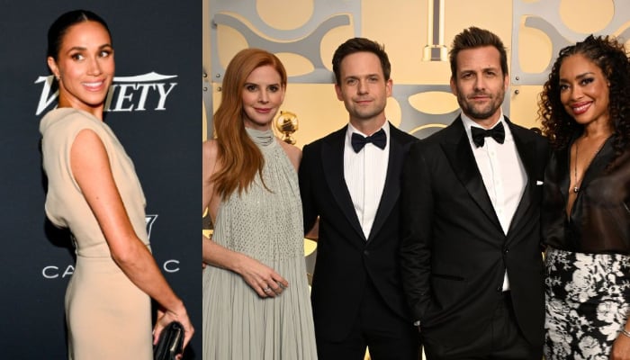 Meghan Markle’s Suits co-stars Sarah Rafferty and Patrick J. Adams have launched a rewatch podcast