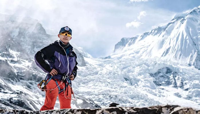 Nepalese mountaineer, Nima Rinji Sherpa, the youngest to scale the 14 eight-thousanders pictured during an expedition. — AFP/File