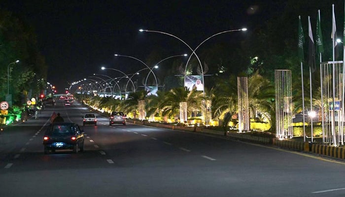 Administration decorates Islamabads streets as it gears up for the Shanghai Cooperation Organisation summit on October 9, 2024. — APP