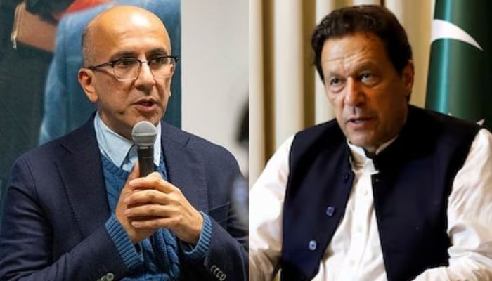 A combination of images shows UK business tycoon Aneel Mussarat (left) and PTI founder Imran Khan. — Instagram/@humanappeal/Reuters