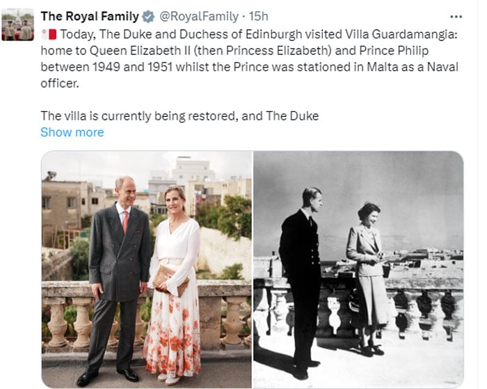 Duchess Sophie, Prince Edward get emotional in Malta