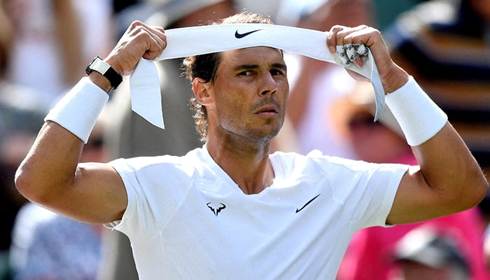 Spains Rafael Nadal during his first round match against Argentinas Francisco Cerundolo  Wimbledon, London, Britain on June 28, 2022. — Reuters