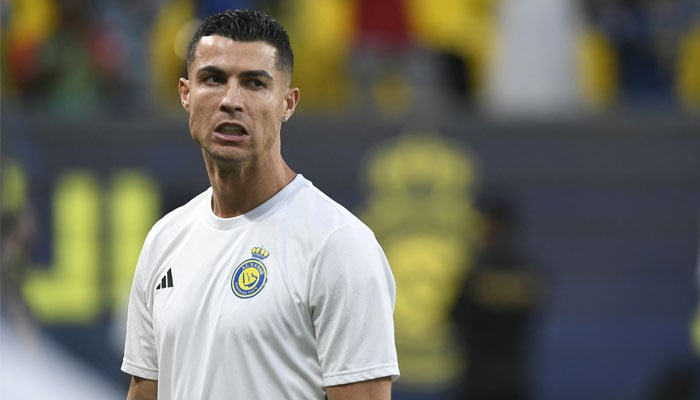 Al Nassrs Cristiano Ronaldo during the warm up before the Saudi Pro League match against Al Wehda at Al Awwal Park, Riyadh, Saudi Arabia on September 27, 2024. — Reuters