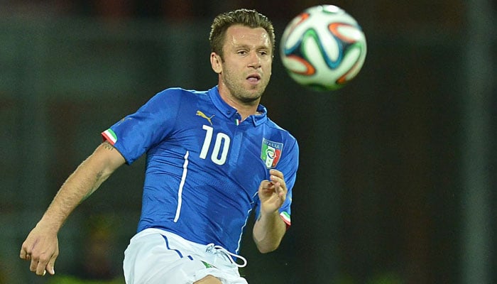 An undated image of Italian footballer Antonio Cassano in action. — AFP/File